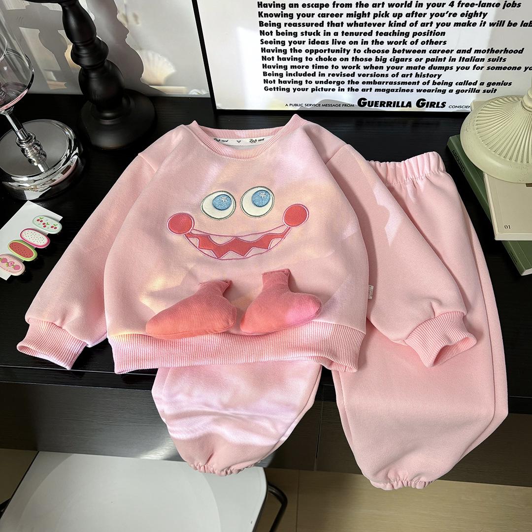 

Autumn 2024 Girls Fashionable Sweatshirt & Pants Set - Stylish Casual Two-Piece for Kids 73 cm