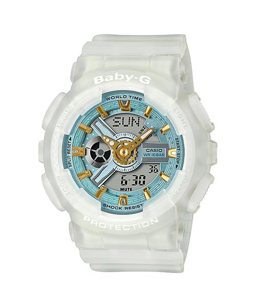 Casio Men s Resin 100M Water Resistant Analog Shock Resistant Quartz Watch BA-110SC-7A белый