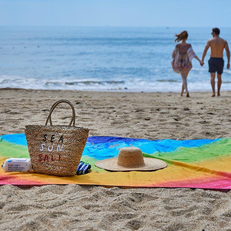 Bohemia Beach Blanket Sandproof Waterproof Beach Mat Quick-dry Outdoor Holiday Picnic Blanket for Travel Hiking Sports