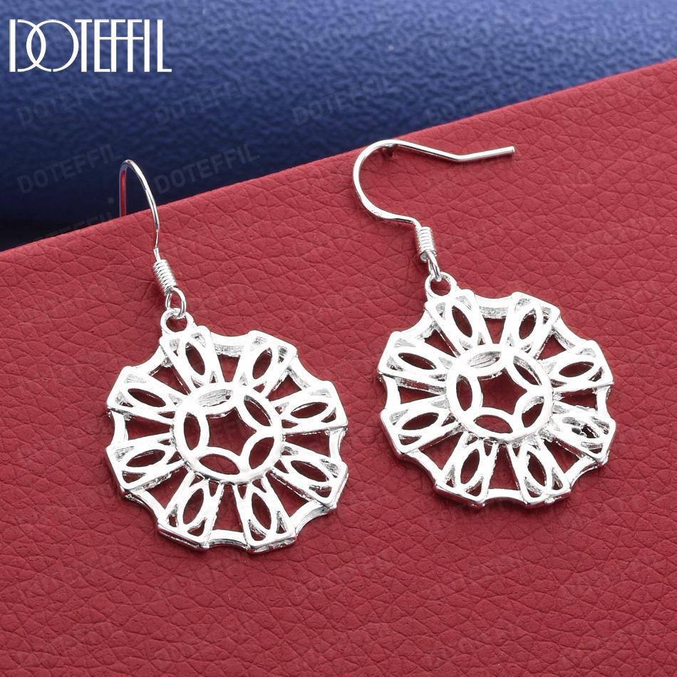 925 Sterling Silver Art Pendant Earrings - Fashion Gift Jewelry 4.30*2.50cm
