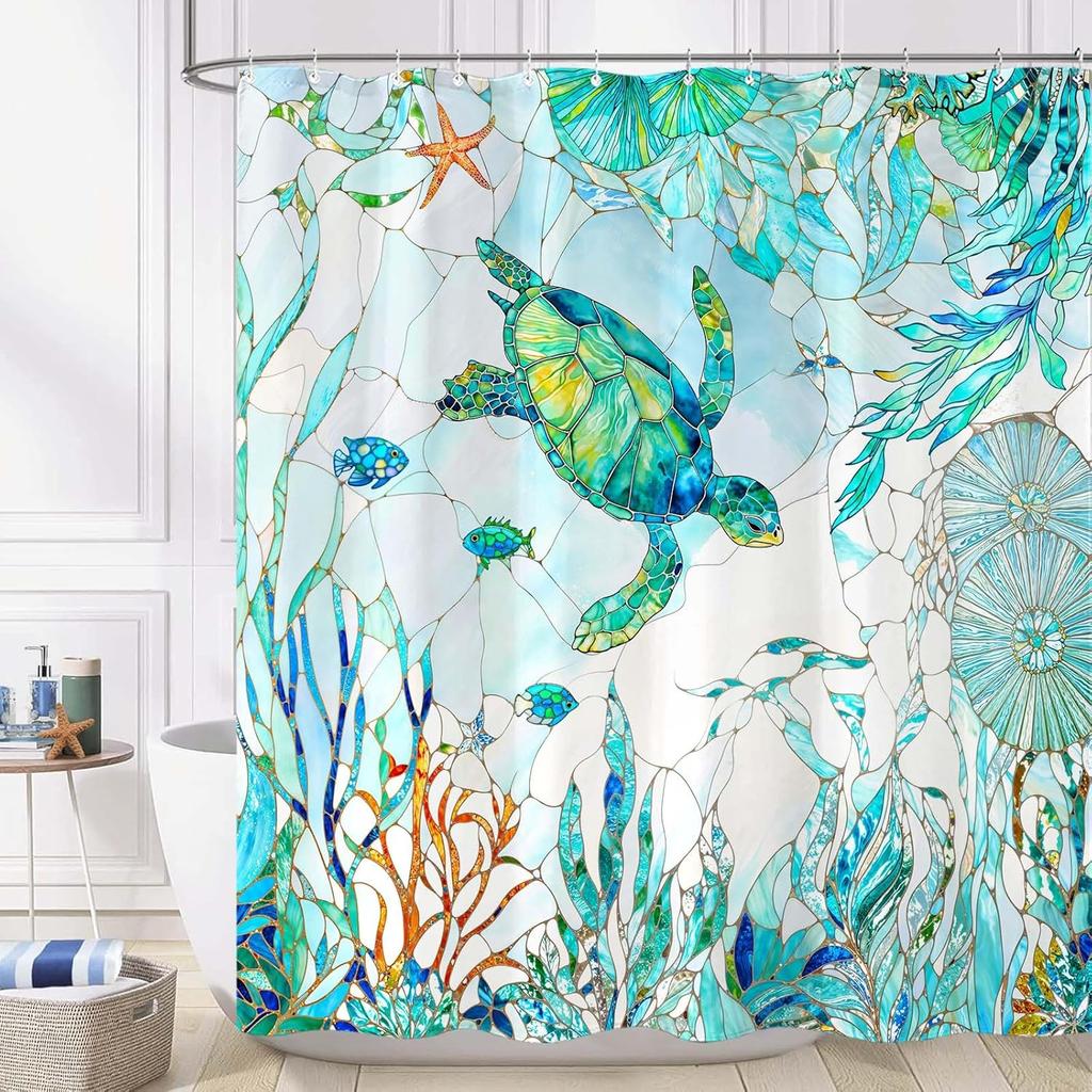 Colorful tree flower shower curtain fabric bathroom decoration with 12 hooks 180x 180cm bathtub shower curtain