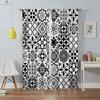 Bohemian Window Drapes with Colorful Pattern, Printed Curtain, Rod Pocket, Bedroom, Living Room, Study, Kitchen, 2 Pieces