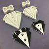 3D Suit Shirt Bow Silicone Rubber Flexible Food Safe Mold Clay Resin Ceramics Candy Fondant Candy Chocolate Soap Mould
