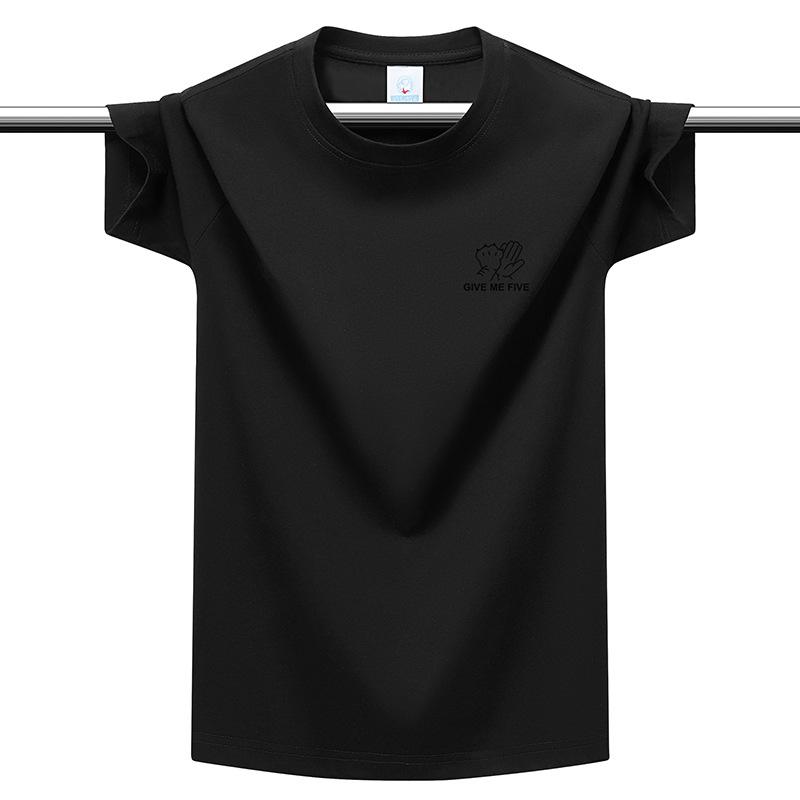 Herren Plus Size Baumwoll-T-Shirt Einfach Rundhalsausschnitt Kurzarm Locker Atmungsaktiv Sommer Freizeit Oberteile M-6XL