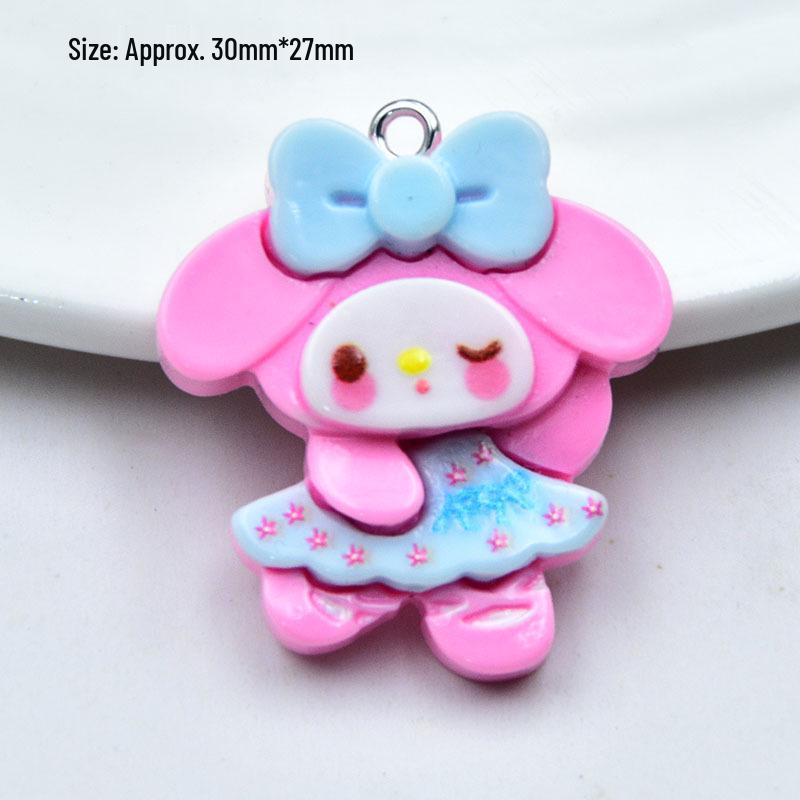 Glossy 3D Resin Cartoon Animal Keychain Pendant