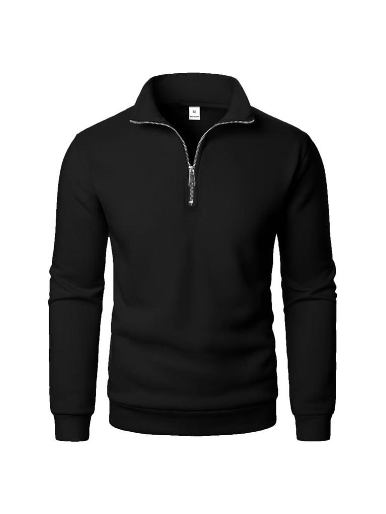 Men's Trendy Half-Zip Stand Collar Casual Hoodie