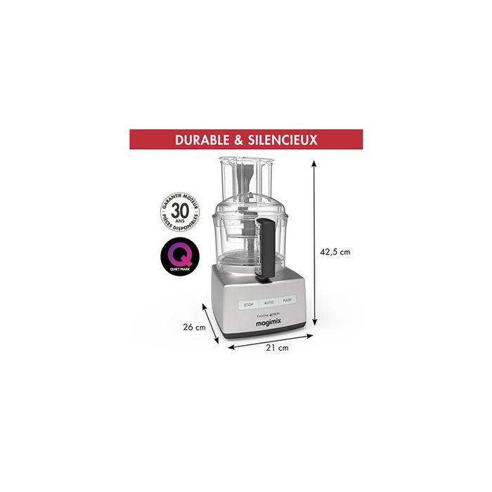 Multifunktionsrobot Magimix CS 4200 XL - Grau - Schüsselkapazität 3L - Professioneller Motor