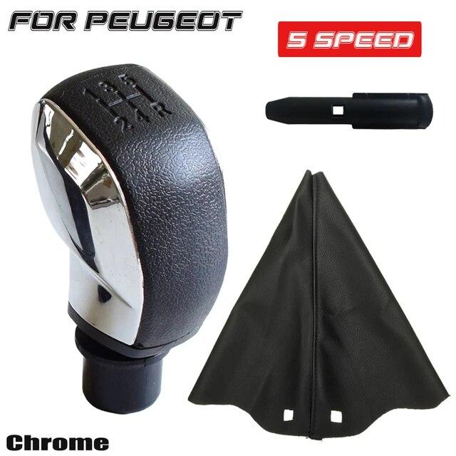 Buton schimbător de viteze Maneta schimbătorului de viteze Minge de mână pentru Peugeot 307 301 206 207 408 308 508 2008 3008 Husă din piele