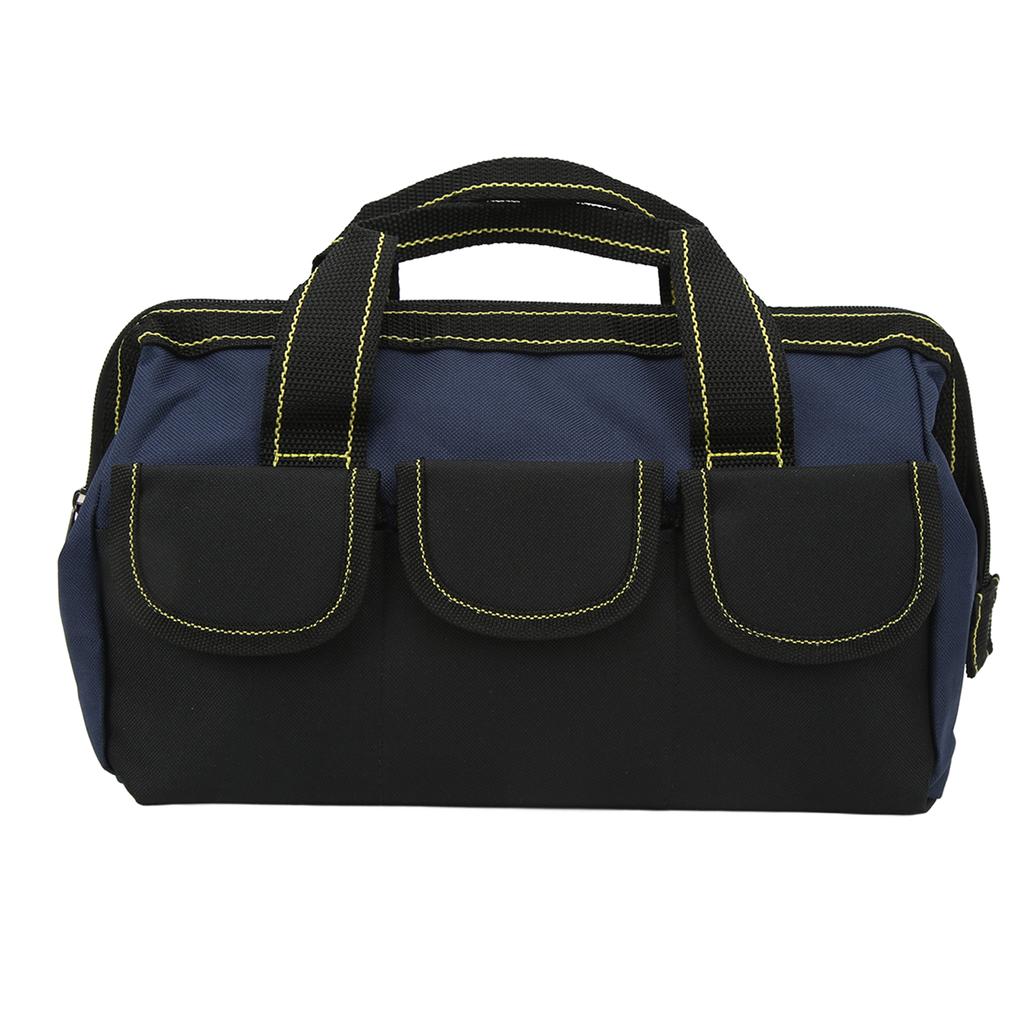 16in Tool Storage Bag Wide Mouth Heavy Duty Water Proof Portable Handheld Tool Tote Bag Black Blue