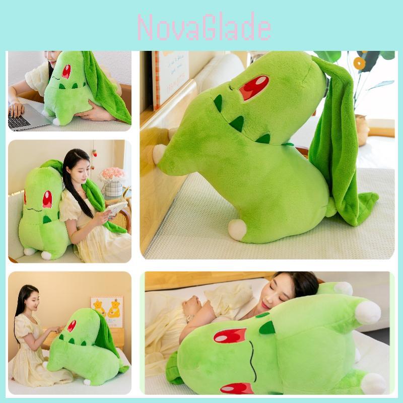 Popular Pokemon Cartoon Plush Toy Chikorita Grass Stuffed Animal Doll Wholesale
