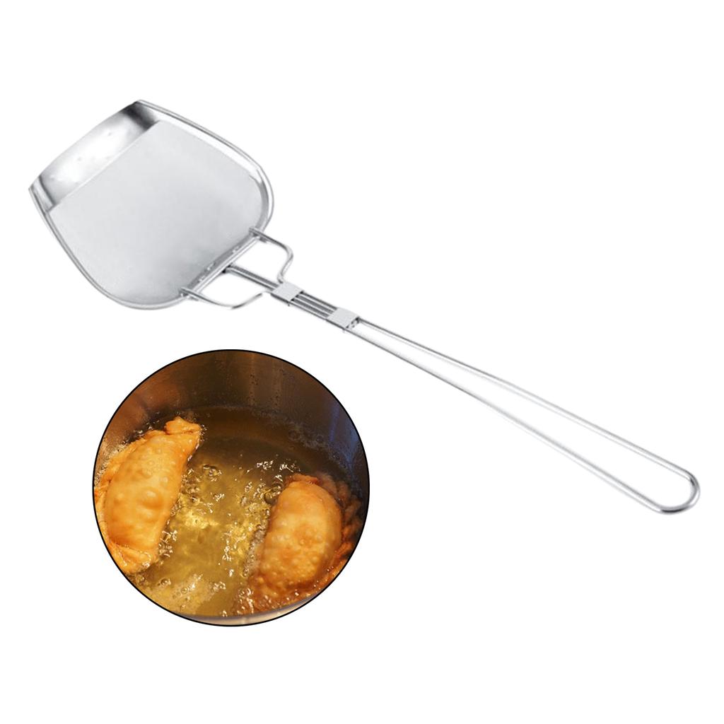 Silver Long Fat Skimmer With Fine Mesh Kitchen Essential For Mess-free Cooking Experience Wire Spoon Rust Strainer for