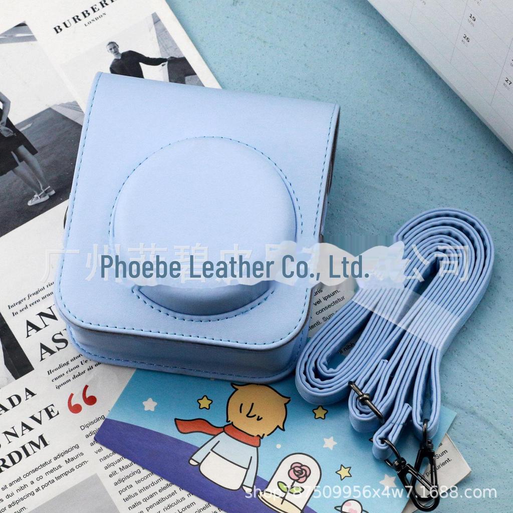 Geantă pentru cameră Fuji Polaroid Mini 12, culoare solidă, cu buzunar din spate și închidere magnetică