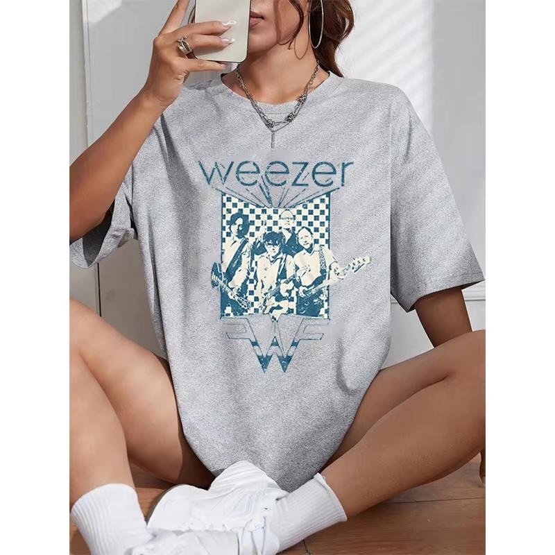 Weezer Tričko Vintage Harajuku Tričko Dámské Pánské Krátký Rukáv Ležérní Móda O-výstřih Bavlněná Tílka Trend Streetwear Unisex Tričko Tílka