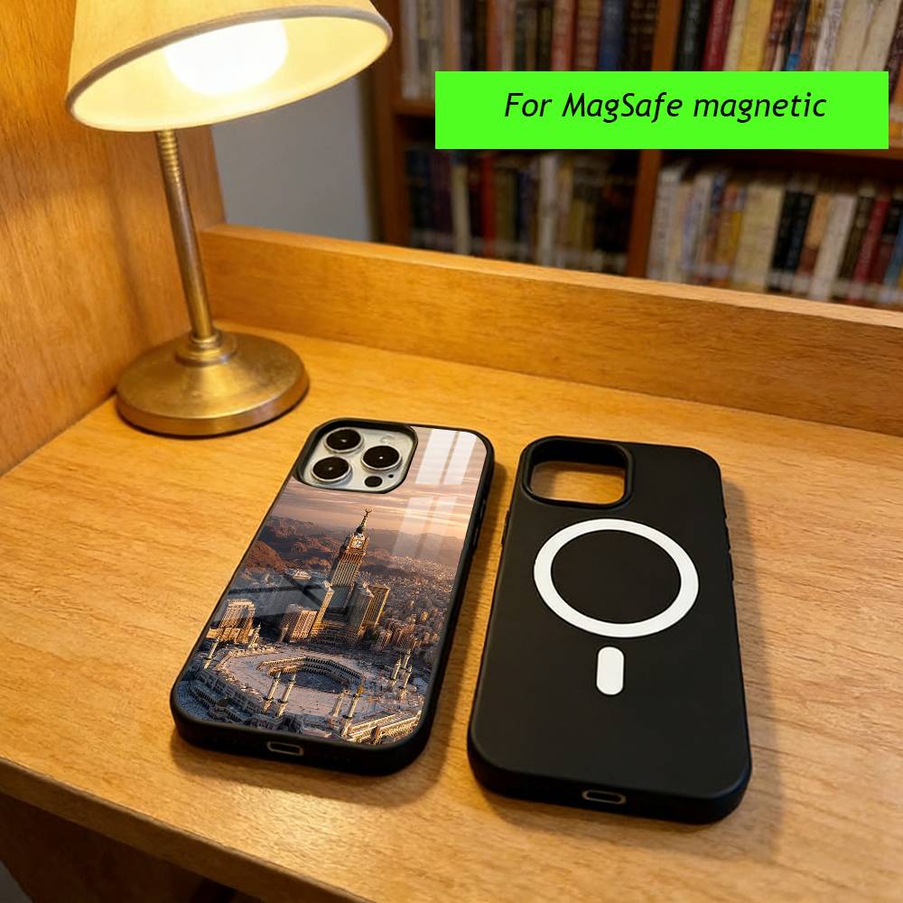 Islamic Holy Land Mecca Theme Phone Case For iPhone17,16,15,14,13,12,11 Plus,Pro Magnetic For Magsafe Wireless Charging