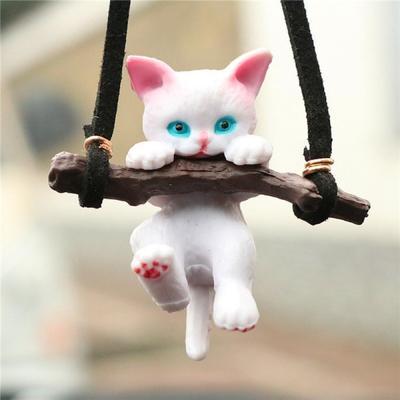 Cute Branch Cat Pendant Car Rearview Mirror Pendant Car Interior Cute Cat Car Decoration Gift MYY