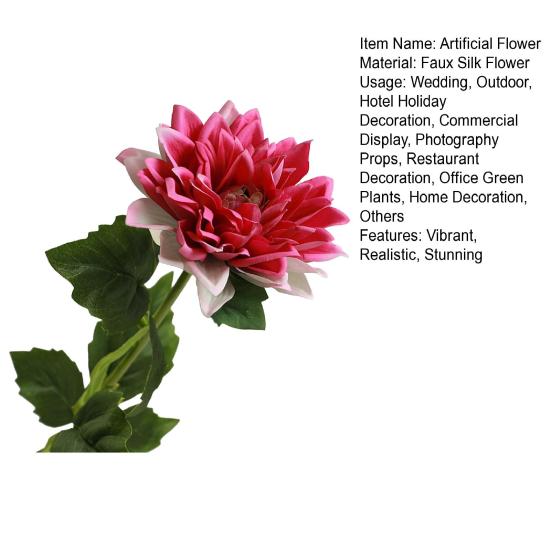 Artificial Dahlias Flower 20 Inch Long Stem Fake Silk Flower for Wedding Bouquets Fall Home Table Decor Floral Arrangements