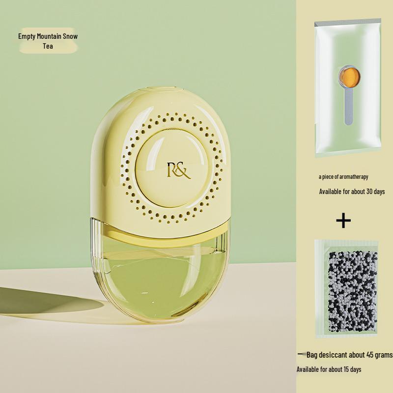 Wall-Mounted Fragrance Dehumidifier Box with Non-Marking Moisture Absorbent Bag for Wardrobes & Cabinets