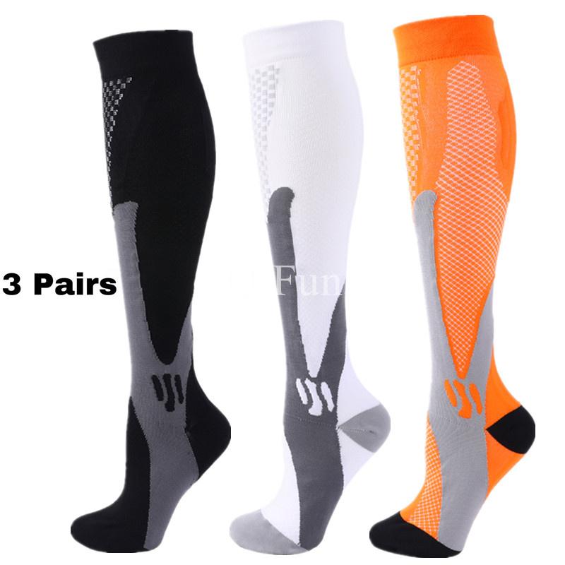 2/3/4 Pairs Running Men Compression Socks Fit Varicose Veins Football Soccer Stockings 30 Mmhg Atheletic Men Women Sports Socks