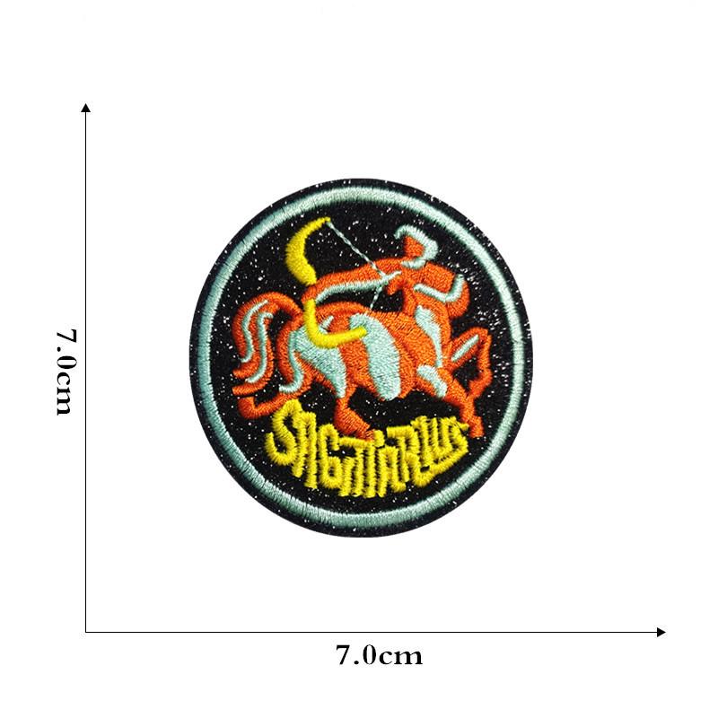 New Cartoon Constellation Embroidery Patch - Creative Round Design