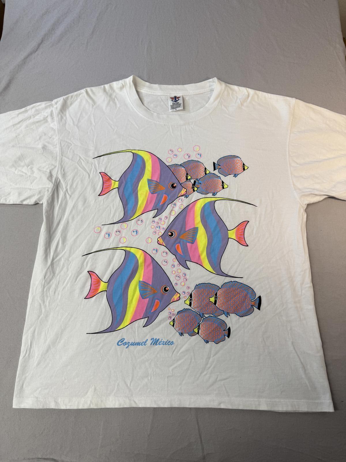 VTG Neon Fish T-shirt Cozumel Mexico Tee XL XXXXL