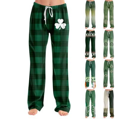 Pyjamahose Nachtwäsche Lässige Kordelzug Elastischer Bund Hose Bequeme Gerade Yoga Lockere Hose