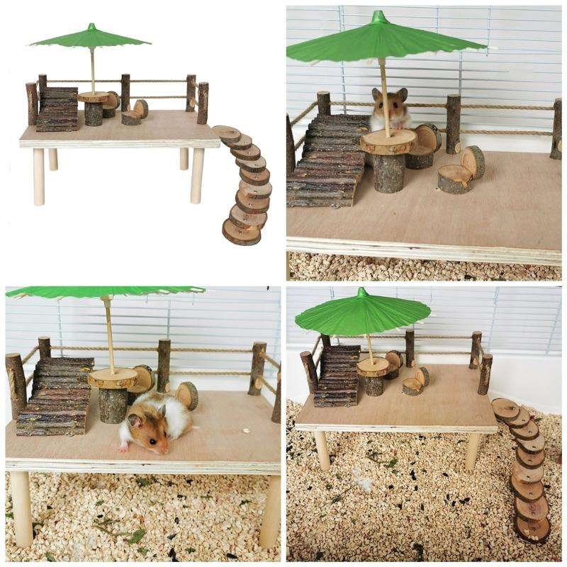 Small Pet Ladder for Hamster Cage Entertainment Jumping Platform Climbing Toy Multiple Playground Toy for Small Animals
