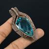 Blå Topaz anheng, 925 solid sterlingsølv edelstenssmykker, håndlaget anheng, til Thanksgiving