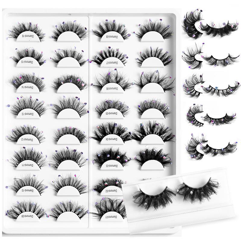 Europe And The United States With Diamond False Eyelashes 3d Three -Dimensional Natural Thick Grafted Eyelashes