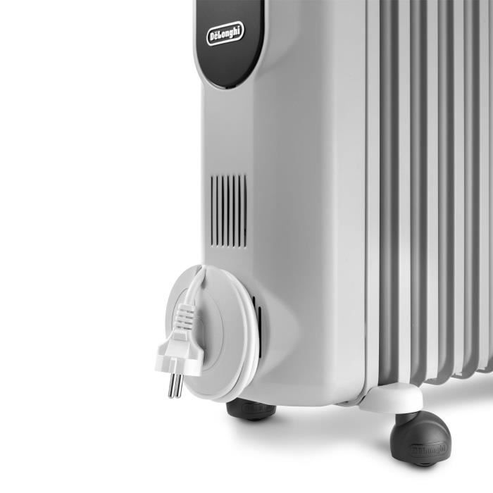 Radiateur bain d'huile - DELONGHI - 1500 W - Jusqu'à 45 m2 - Mobile - Fonction anti-gel - Gris