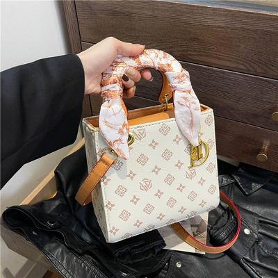 Premium Bag New Presbyopia Contrasting Color Princess Diana Bag Silk Scarf Portable Shoulder Women's Bag
