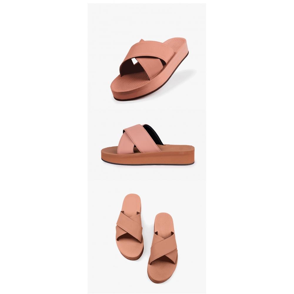 Indosol Cross Slide   Rust Slipper