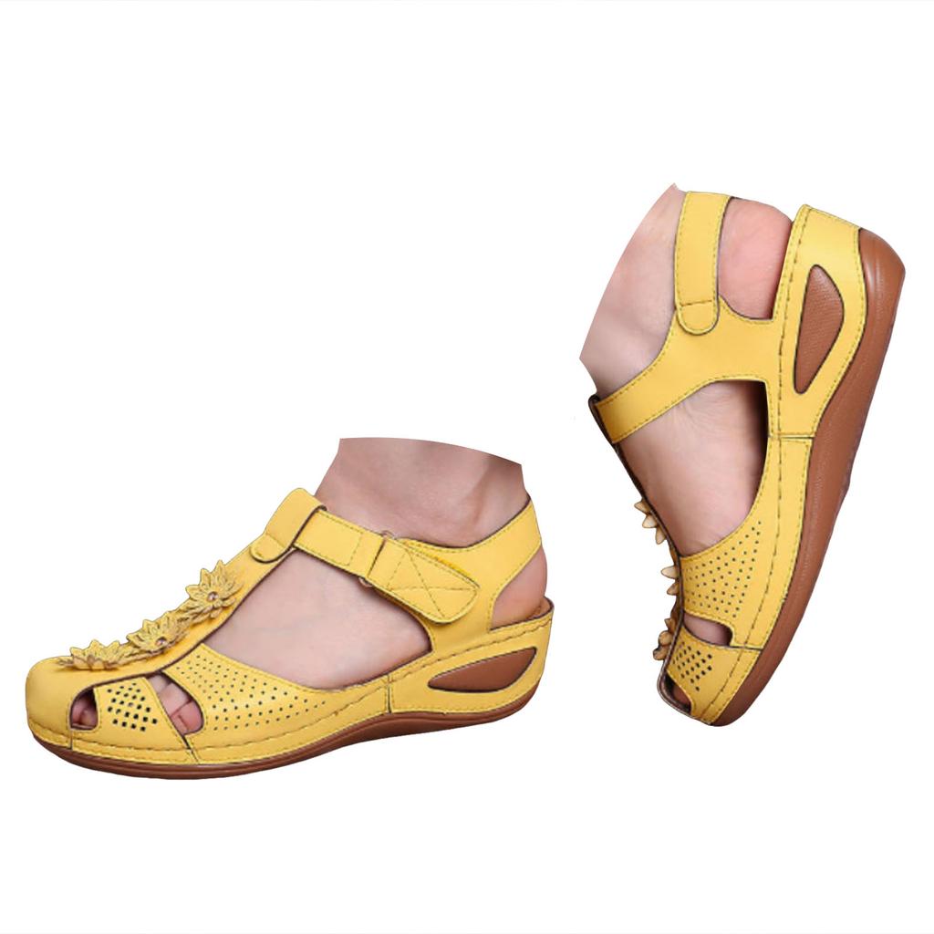 Casual Shoes For Women Slip On Wide Width Thick Soled Ladies Sandals Fashionable Flower Decoration Two Types Zapatos Para Mujer