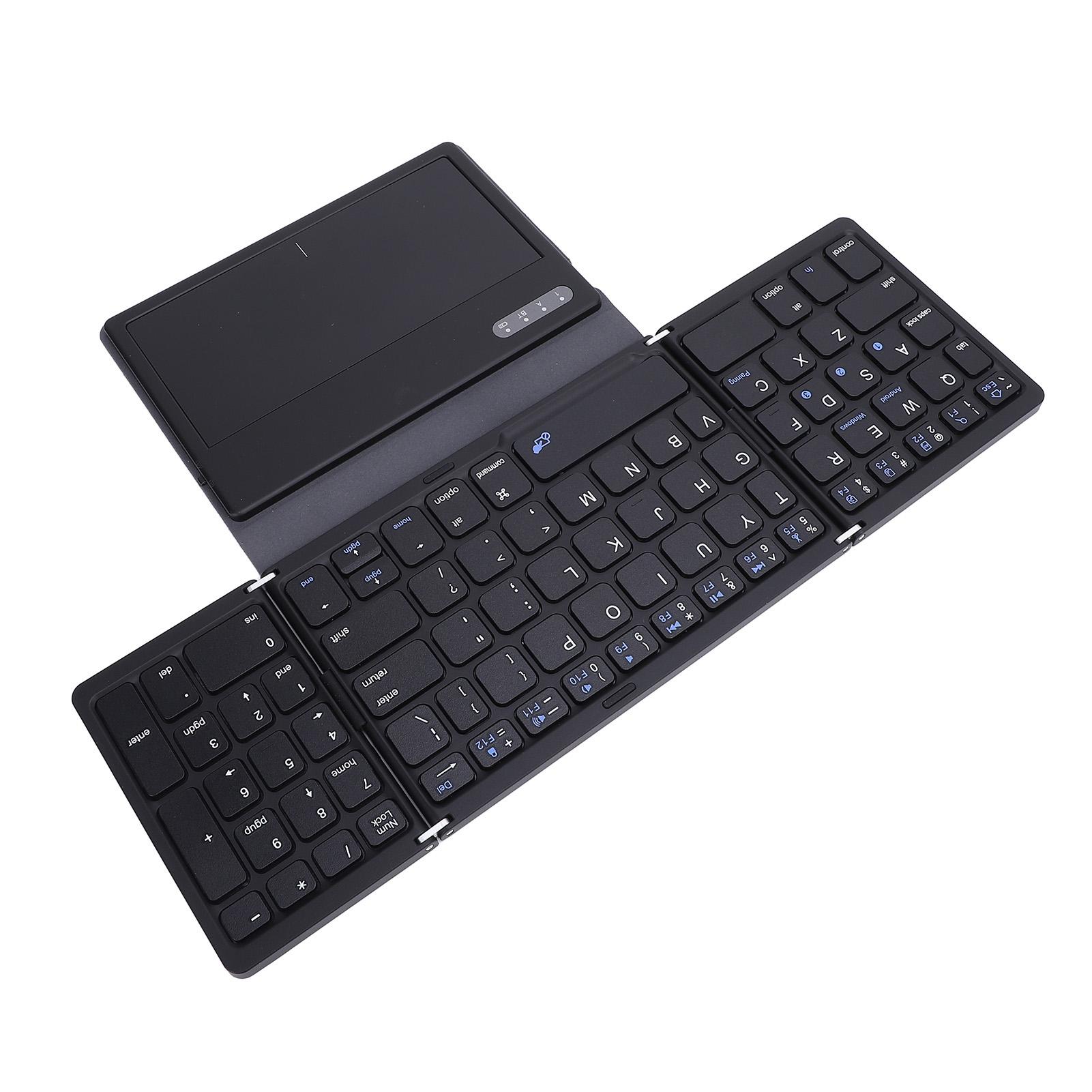 

Беспроводная Bluetooth-клавиатура с 81 клавишей и тачпадом, тройного сложения, удобный ввод, тонкая, портативная