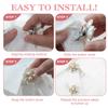 Perlenblumen-Knopfabdeckung Strassbesetzte Clips Abnehmbare Manschettenknöpfe Knopfabdeckung Für Damen Hemden Basteln DIY
