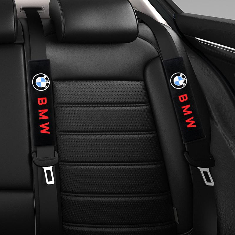 2PCS Car Cotton Fluff Safety Belt Covers Seat Belt Case for BMW M Power Performance F10 F31 E36 E39 E87 E90 X5 Car Styling