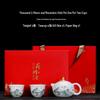 Chaxun Handmade Ceramic Xishi Teapot Set with Blue Landscape Painting