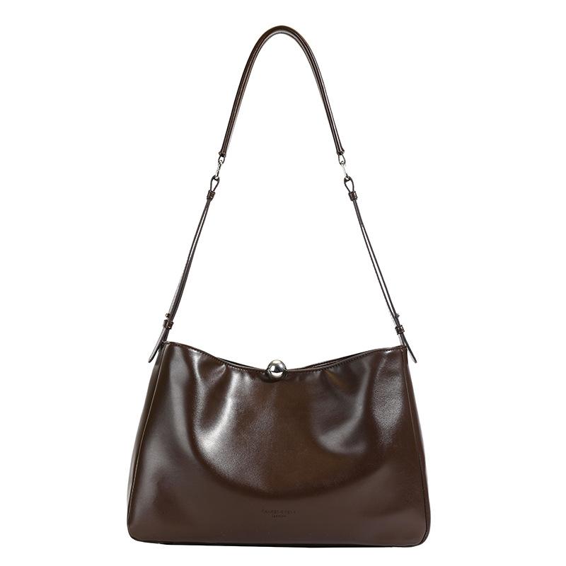 

Large-capacity bag women s versatile 2025 new simple shoulder messenger bag fashionable and casual work commuter tote bag Small кофейный