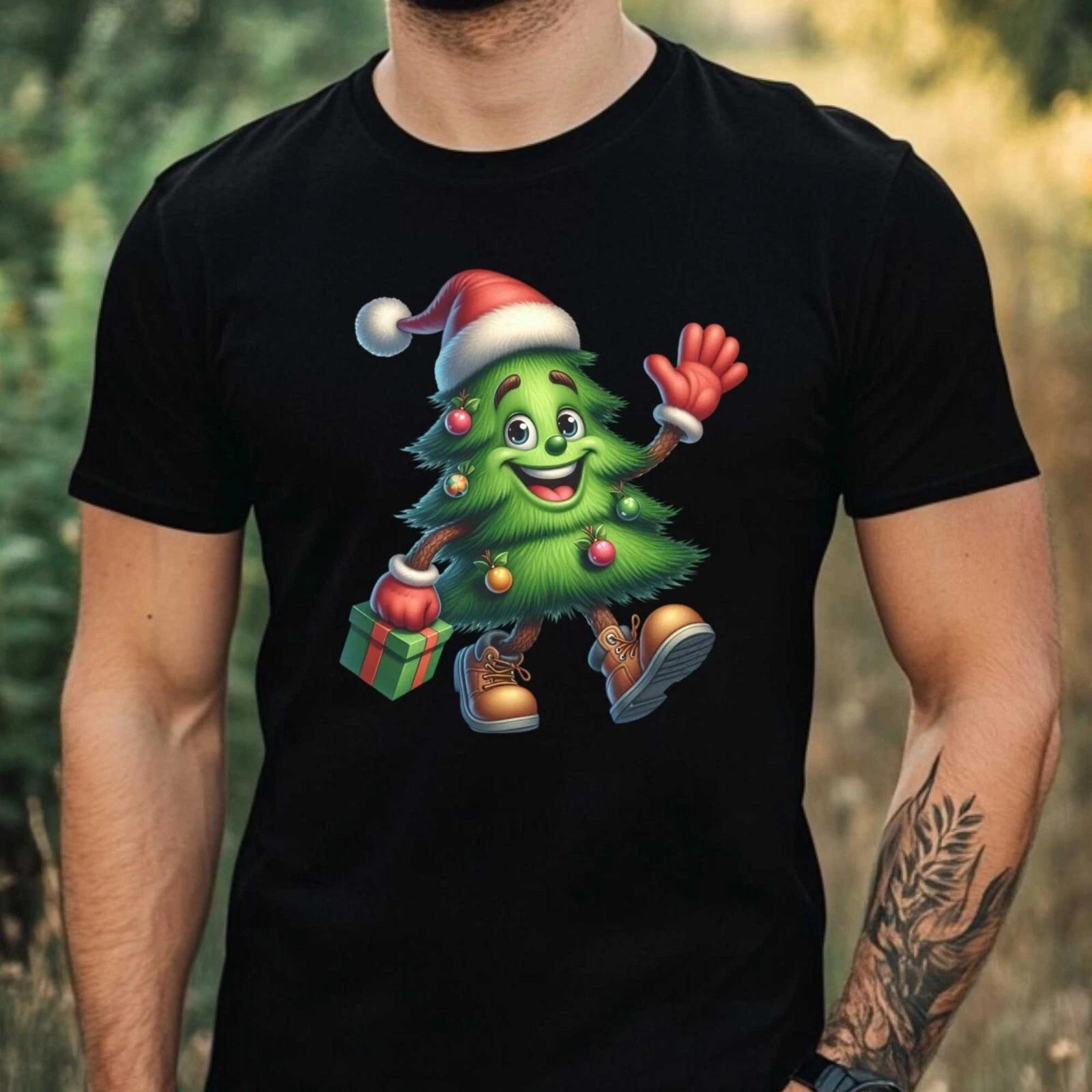 T-Shirt Herren Lustiges Weihnachtsbaum Motiv Baumwolle Größe XS bis 5XL L