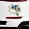 QT2425#Adesivo Divertente Pesce Palla per Auto, Adatto per Laptop, Auto, Camion, Furgone, SUV, Motocicletta, Paraurti, Finestrino