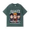 275 GSM Washed T-shirts 100% Cotton Demon Slayer V58 Pillars Print Unisex Heavy Cotton T Shirt