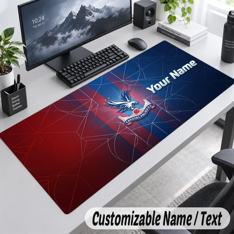 Custom Name Text Mouse Pad Crystal Palace Personalized Desk Pad For Work And Gaming