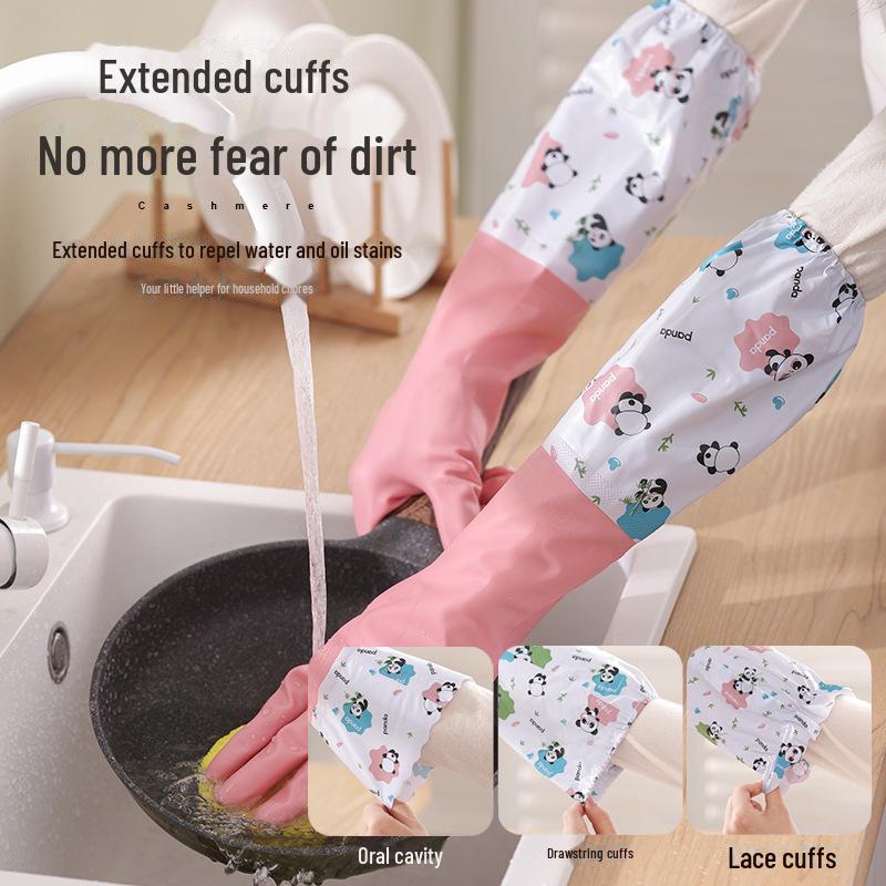 Bulaşık Yıkama, Temizlik ve Ev İşleri İçin Dayanıklı Su Geçirmez Lateks PVC Eldivenler