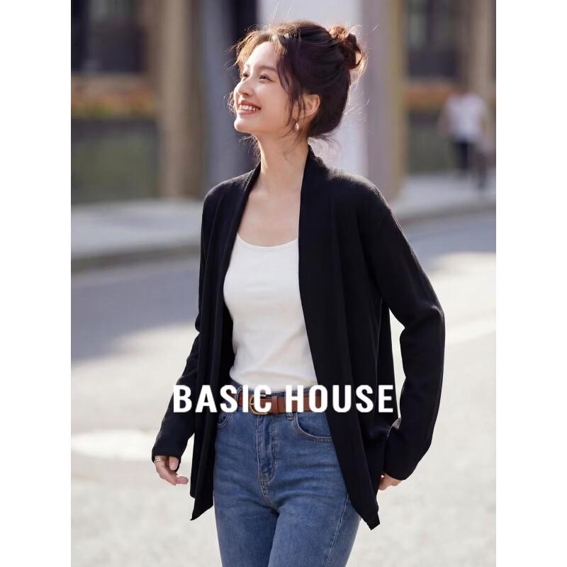 Basic House Women s French Style Tencel V-Neck Cardigan S
