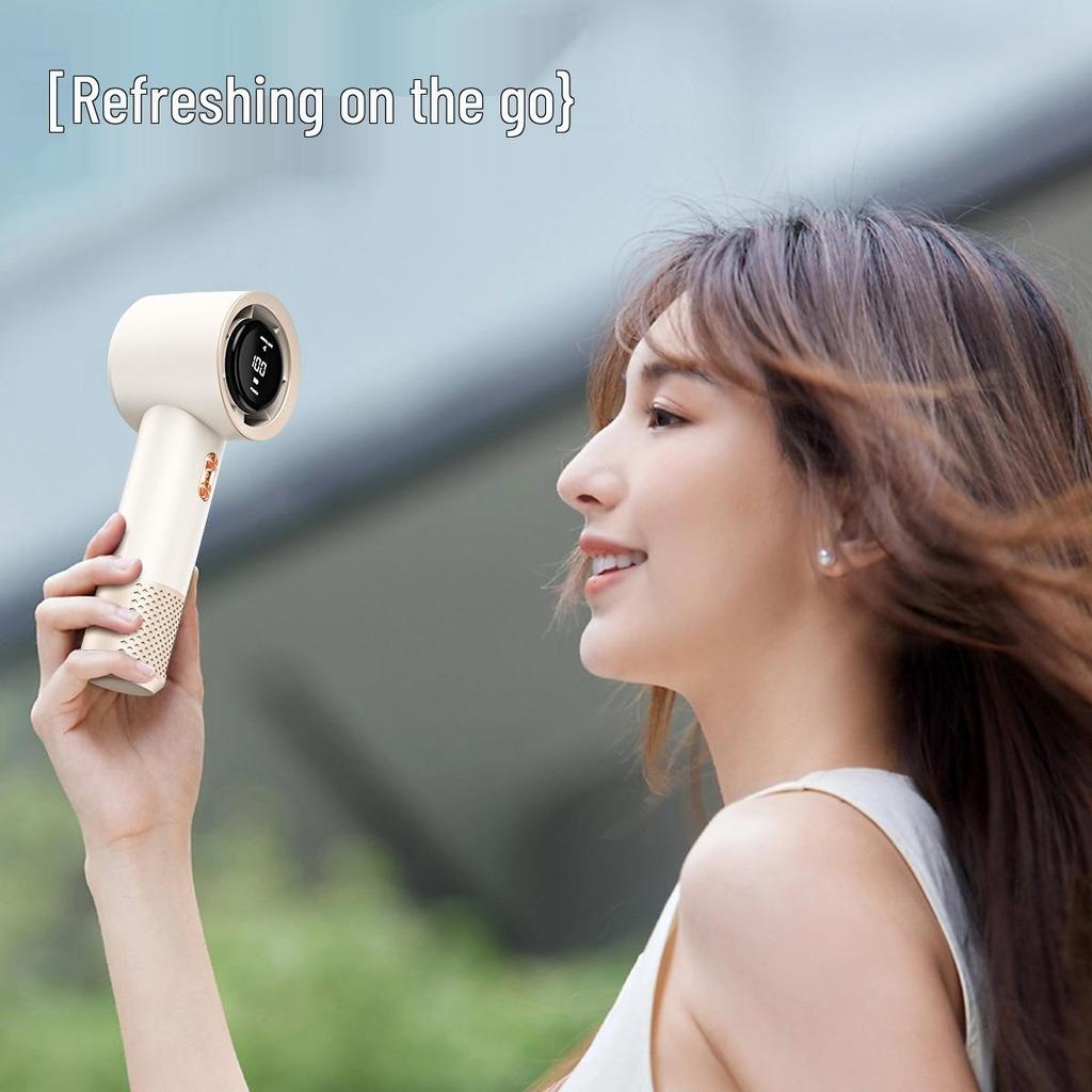 USB Rechargeable High-Speed Mini Fan with 199-Speed Display and Custom Logo Option