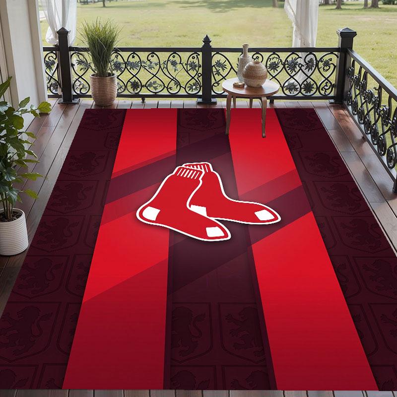 Soft Floor Carpet Boston Red Sox Pattern Area Rug Decorative Mat For Home Room Decoration