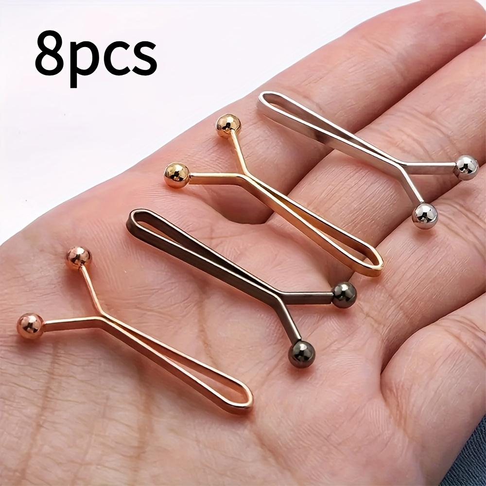 

8 шт., Бесшовные зажимы для рукавов рубашки - Регулируемые зажимы для рукавов для утяжки талии и фиксации шарфов - Набор металлических цветов в ассортименте. MULTI