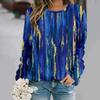 Fashionable round neck long sleeved printed casual loose streetwear