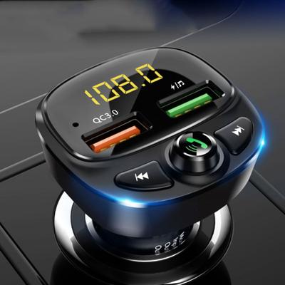 Araba Mp3 Bluetooth uyumlu Hızlı Şarj Cihazı Çift Usb Araç Çakmak Qc3.0 Eller Serbest Kullanımını Destekler