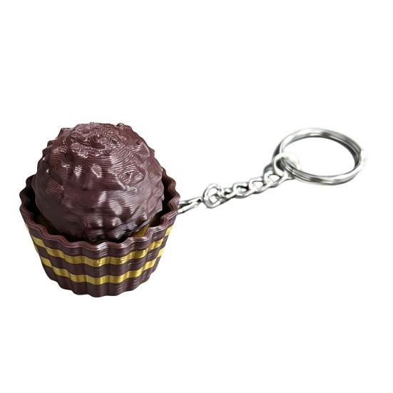 

3D Printed Chocolate Clicker Keychain Decompression Button Keyring Fidget Toy Home Office Worker Anxiety Stress Relief Desk Toy