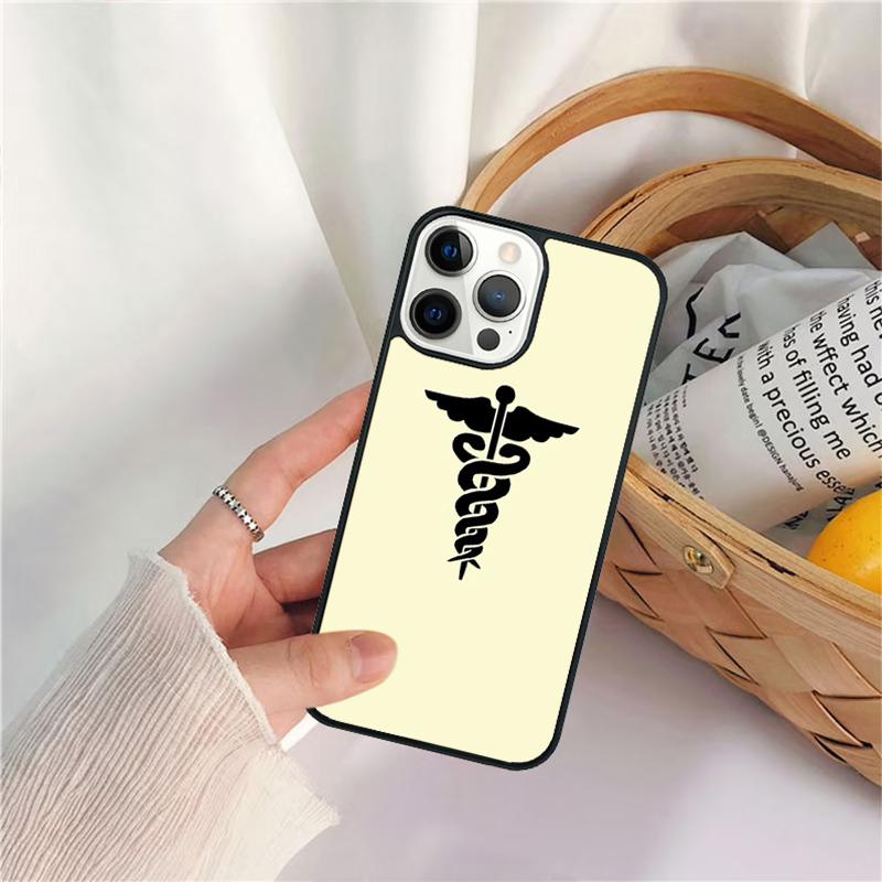 

Medical Snakes Nurses Caduceus Flag Phone Case For iPhone 17 Air 16 15 14 11 12 13 Pro MAX Plus coque Cover iPhone 11pro max